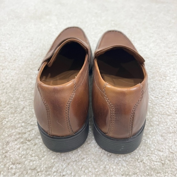 Clarks Collection Men Brown Cushion Toe Tilden Way Leather Loafers Shoes Men 9, - Picture 10 of 16